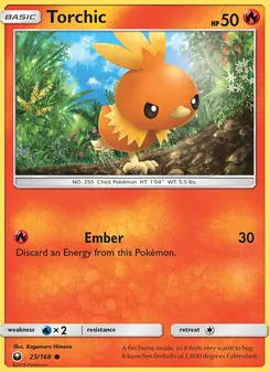 Torchic card from Celestial Storm, number 25/168