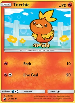 Torchic card from Celestial Storm, number 26/168