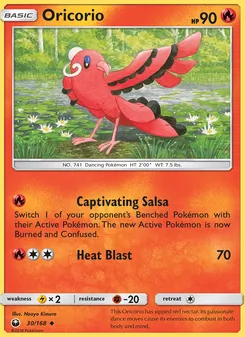 Oricorio card from Celestial Storm, number 30/168