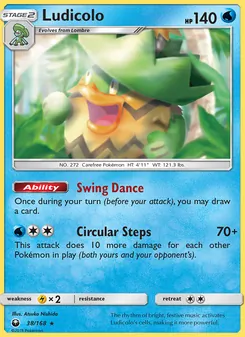 Ludicolo card from Celestial Storm, number 38/168