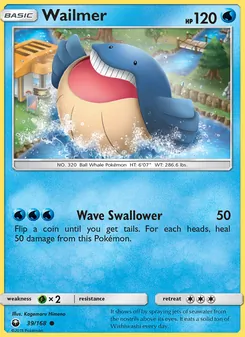 Wailmer card from Celestial Storm, number 39/168