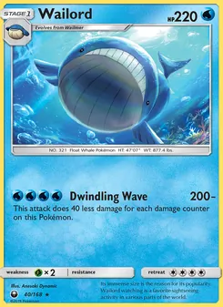 Wailord card from Celestial Storm, number 40/168