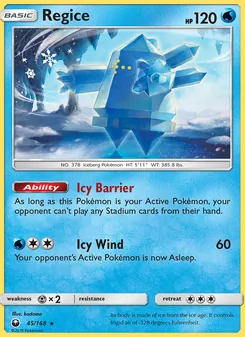 Regice card from Celestial Storm, number 45/168