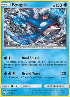 Kyogre card from Celestial Storm, number 46/168