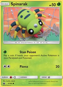 Spinarak card from Celestial Storm, number 5/168