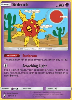 Solrock card from Celestial Storm, number 62/168