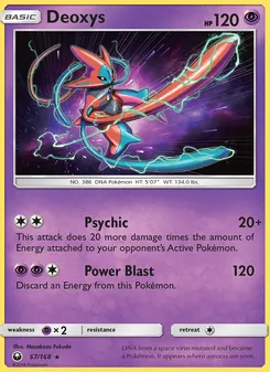 Deoxys card from Celestial Storm, number 67/168