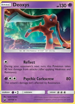 Deoxys card from Celestial Storm, number 68/168