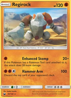 Regirock card from Celestial Storm, number 80/168