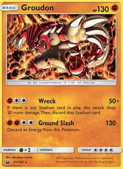 Groudon card from Celestial Storm, number 81/168
