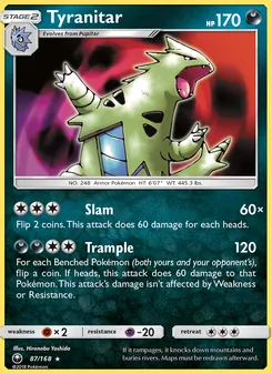 Tyranitar card from Celestial Storm, number 87/168