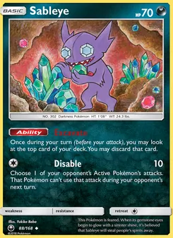 Sableye card from Celestial Storm, number 88/168