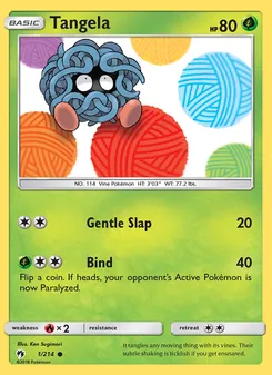 Tangela card from Lost Thunder, number 1/214