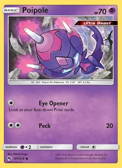 Poipole card from Lost Thunder, number 107/214