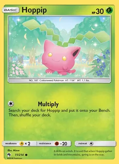 Hoppip card from Lost Thunder, number 11/214