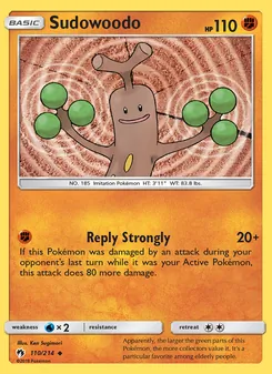 Sudowoodo card from Lost Thunder, number 110/214