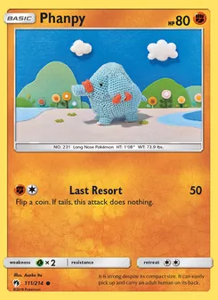 Phanpy card from Lost Thunder, number 111/214