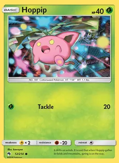 Hoppip card from Lost Thunder, number 12/214