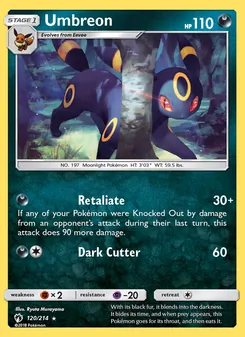 Umbreon card from Lost Thunder, number 120/214