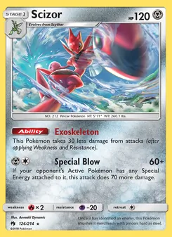 Scizor card from Lost Thunder, number 126/214