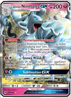 Alolan Ninetales GX card from Lost Thunder, number 132/214