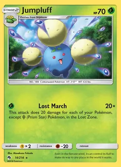 Jumpluff card from Lost Thunder, number 14/214