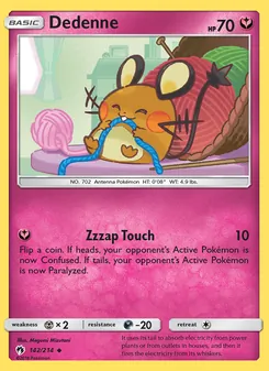 Dedenne card from Lost Thunder, number 142/214