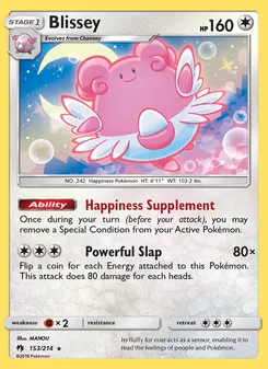 Blissey card from Lost Thunder, number 153/214
