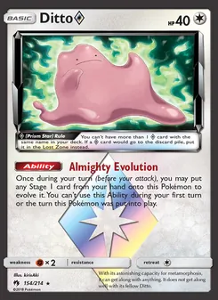 Ditto ◇ card from Lost Thunder, number 154/214