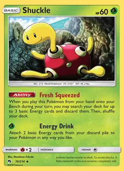 Shuckle card from Lost Thunder, number 16/214
