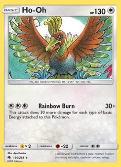 Ho-Oh card from Lost Thunder, number 160/214