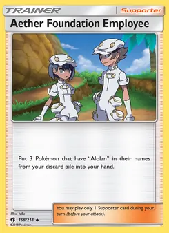 Aether Foundation Employee card from Lost Thunder, number 168/214