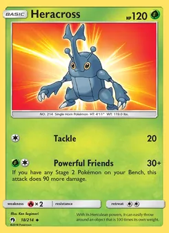 Heracross card from Lost Thunder, number 18/214