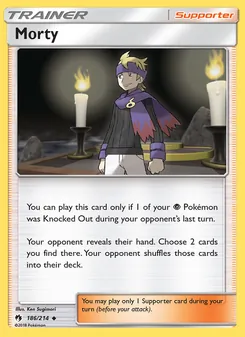 Morty card from Lost Thunder, number 186/214