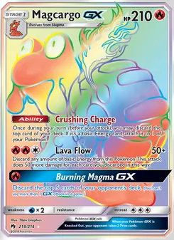 Magcargo GX card from Lost Thunder, number 218/214