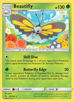 Beautifly card from Lost Thunder, number 26/214