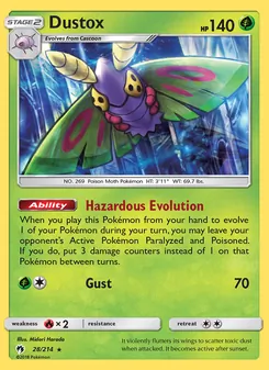 Dustox card from Lost Thunder, number 28/214