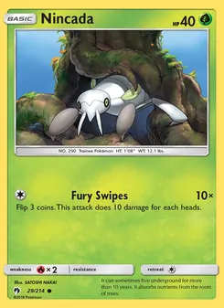 Nincada card from Lost Thunder, number 29/214