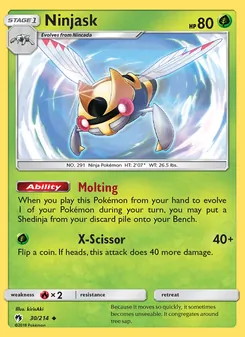 Ninjask card from Lost Thunder, number 30/214