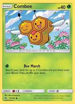 Combee card from Lost Thunder, number 31/214