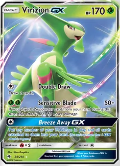Virizion GX card from Lost Thunder, number 34/214