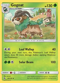 Gogoat card from Lost Thunder, number 36/214