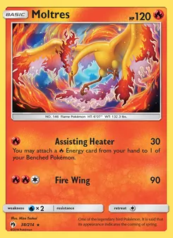Moltres card from Lost Thunder, number 38/214