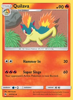 Quilava card from Lost Thunder, number 41/214