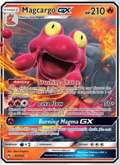 Magcargo GX card from Lost Thunder, number 44/214
