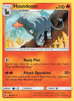 Houndoom card from Lost Thunder, number 46/214