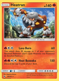 Heatran card from Lost Thunder, number 48/214