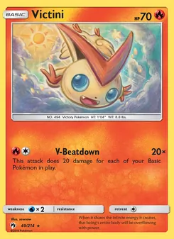 Victini card from Lost Thunder, number 49/214
