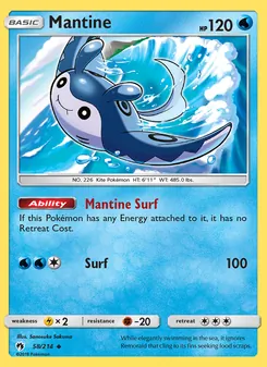 Mantine card from Lost Thunder, number 58/214