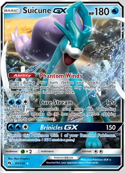 Suicune GX card from Lost Thunder, number 60/214